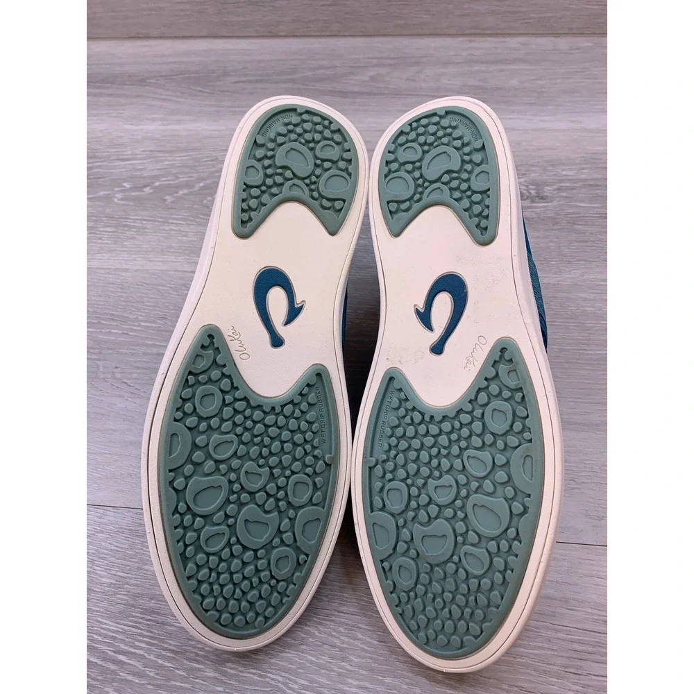 OluKai Hale'Iwa Women's Blue Mesh Slip On Sneakers 10 Drop-In Heel Shoes